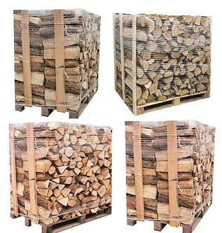 4 PALETTEN (2 EICHE + 2 BUCHE/HAINBUCHE) – HOLZSCHNITTE VON 40 CM